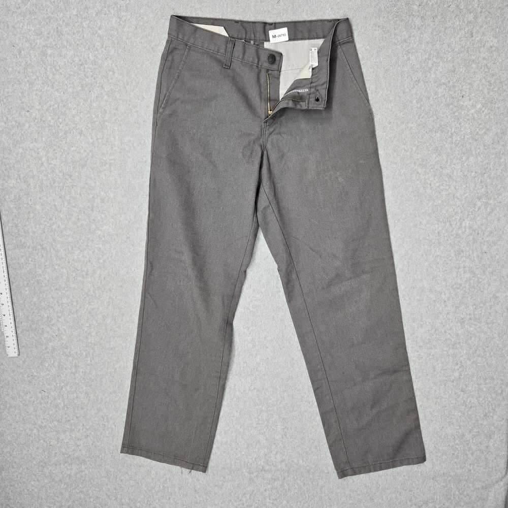 Dickies Men Pants 30X30 Gray Chino Twill Work Pants 29" Inseam Logo READ